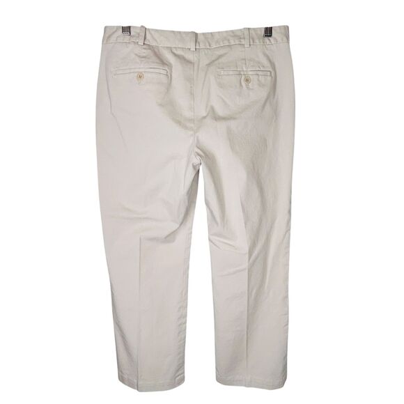 Talbots Pants Size 10 Stone Neutral Signature Fit Square Front Welt Back Pockets - Picture 4 of 9